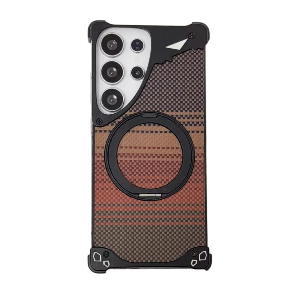 Luxury Carbon Fiber Texture Metal Phone Case for Samsung S26 Ultra