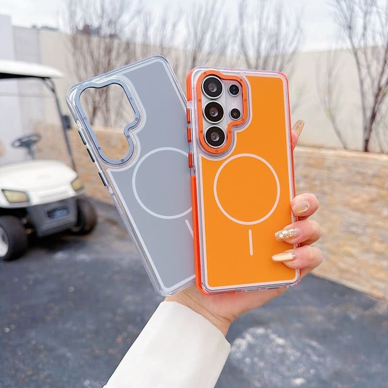 Shockproof Soft TPU Hard PC with Metal Camera Frame Phone Case with Magnetic Cover for Samsung Galaxy S26 Ultra