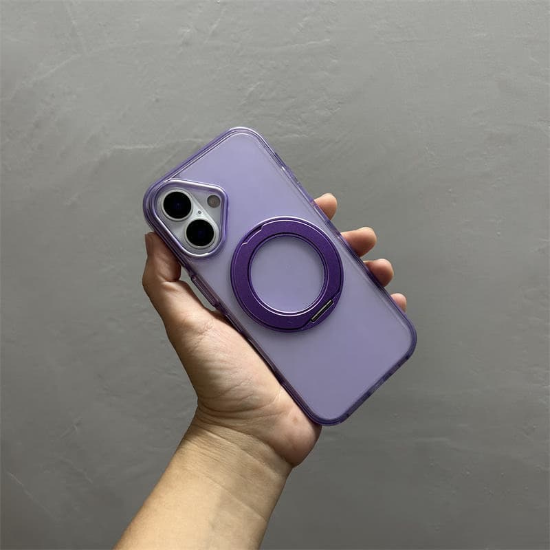 Ins Style Shockproof Skin-Feel Design Invisible Ring Bracket Phone case for iphone with 360 Rotation Ring