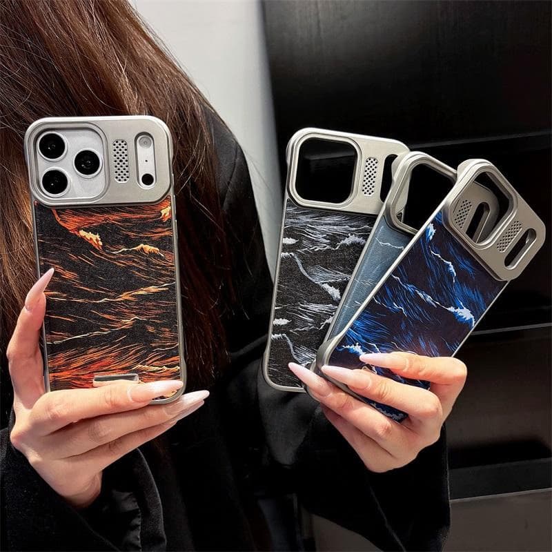 Luxury Hard PC+PU Wave Texture Phone case for iPhone