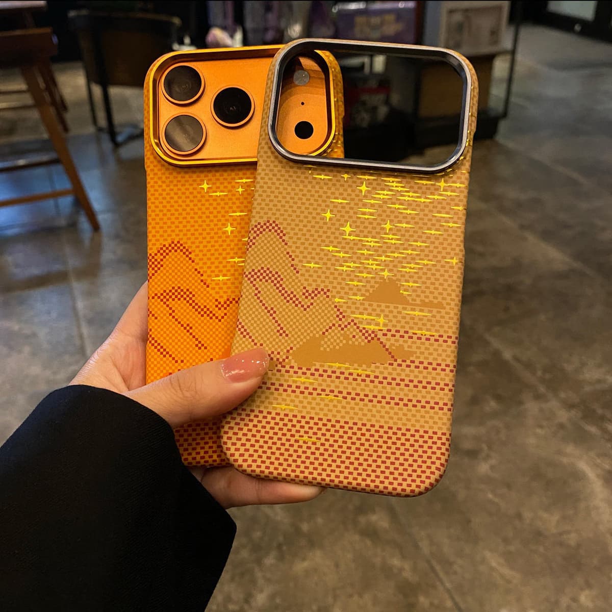 Luxury Ultra Thin PC Carbon Fiber Textured Half-frame Magnetic Phone Case