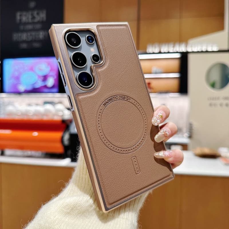 Luxury PU Leather Magnetic Mobile Phone Cases for Samsung S22 S23 S24 Ultra S25 Plus