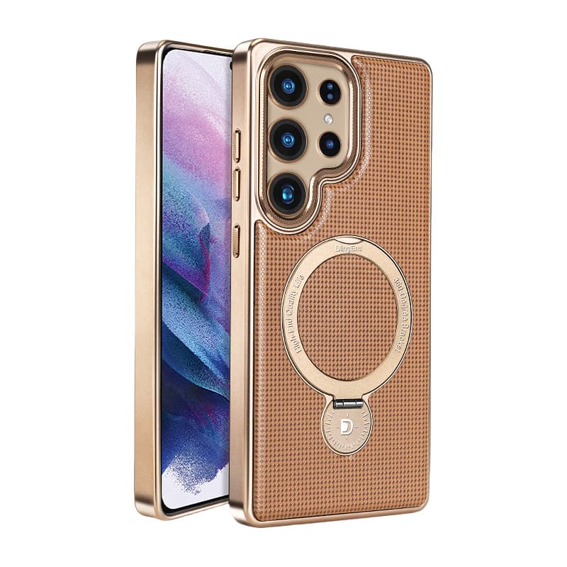Business Plating PU Leather Magnetic Phone Case for Samsung S26 S23 S24 S25 Ultra