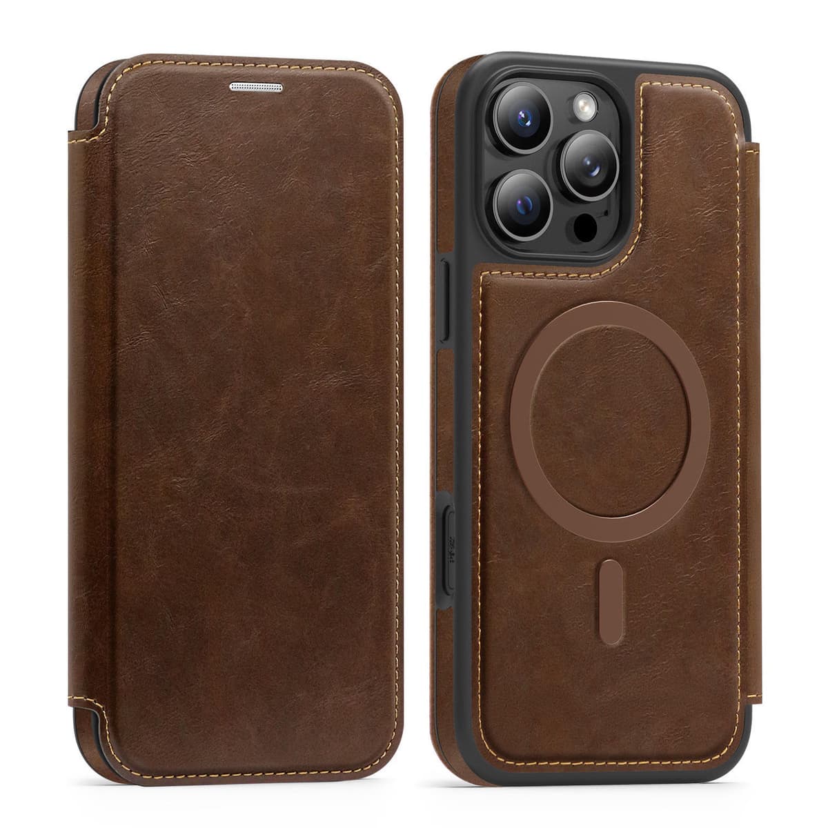 Flip Leather Magnetic Case with Animal Design for iPhone
