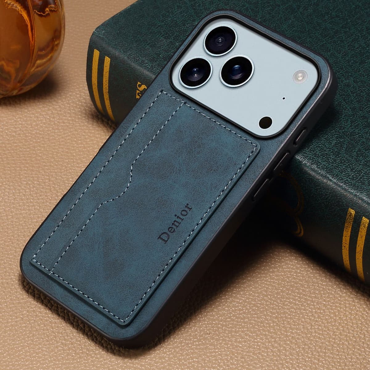Phone Case Faux Leather Card Slot Wallet Stand Support Picture Frame for iPhone