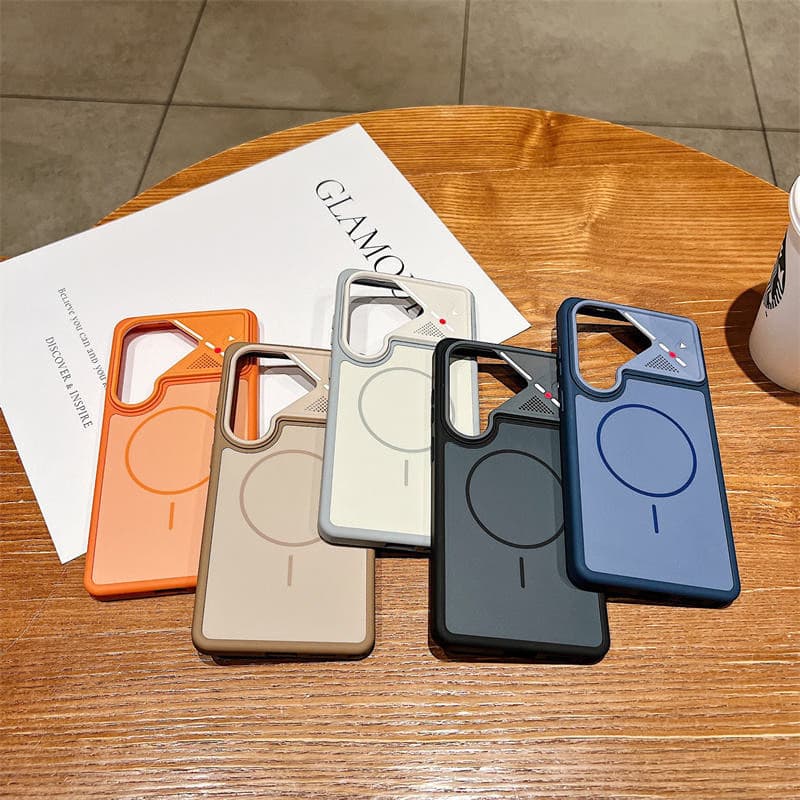 Luxury Skin Feel Matte Anti Drop Magnetic Phone Case for Samsung Shockproof Mobile Cover