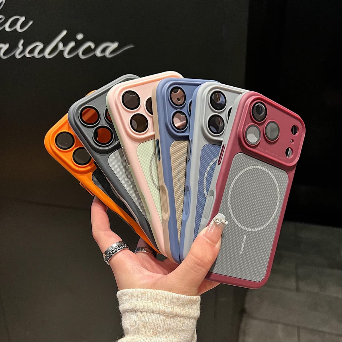 Matte Polka Dot Backplate Magnetic Phone Case