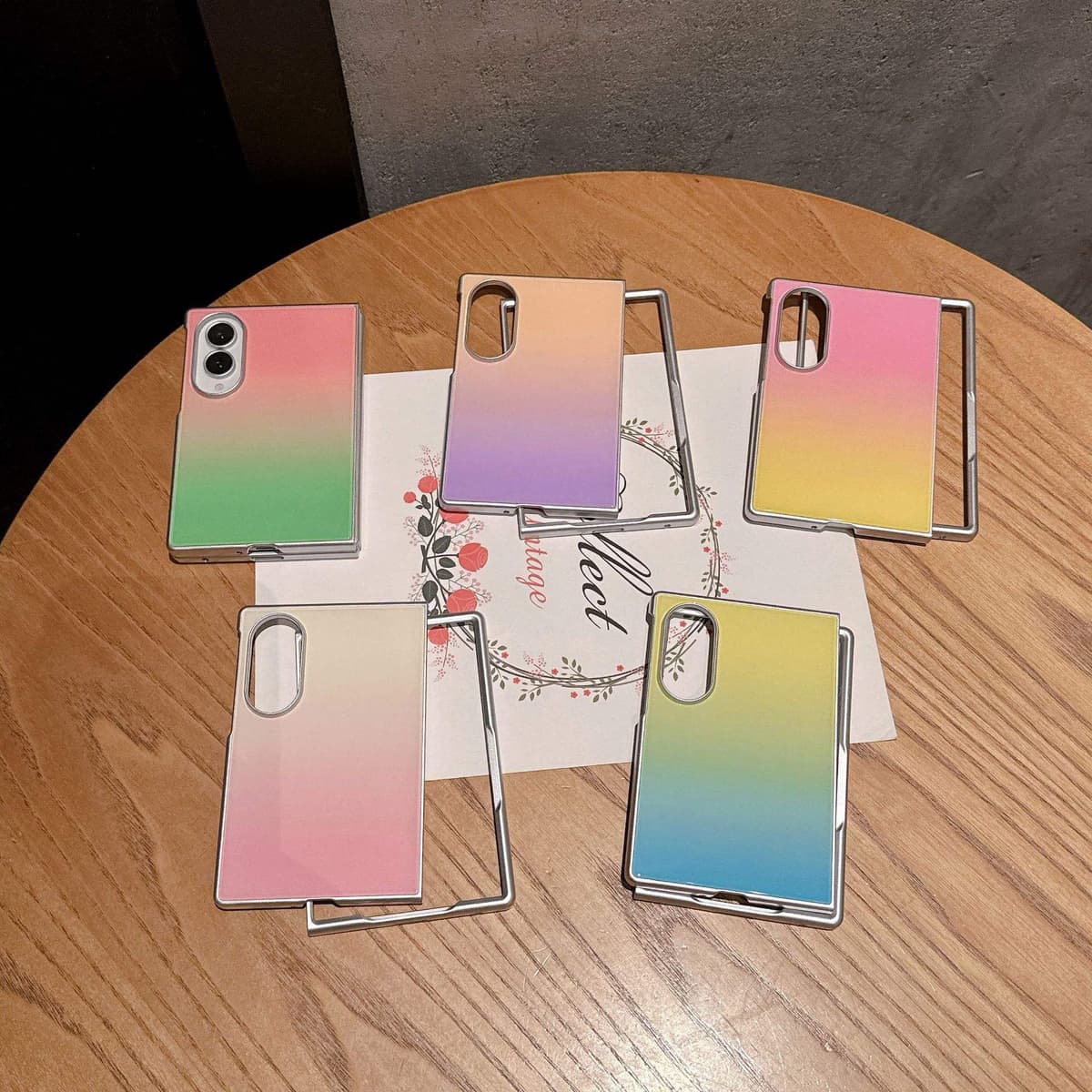 Fashion Slim Gradient Rainbow Colors Shockproof Hard PC Phone Case for Samsung Galaxy Z Fold