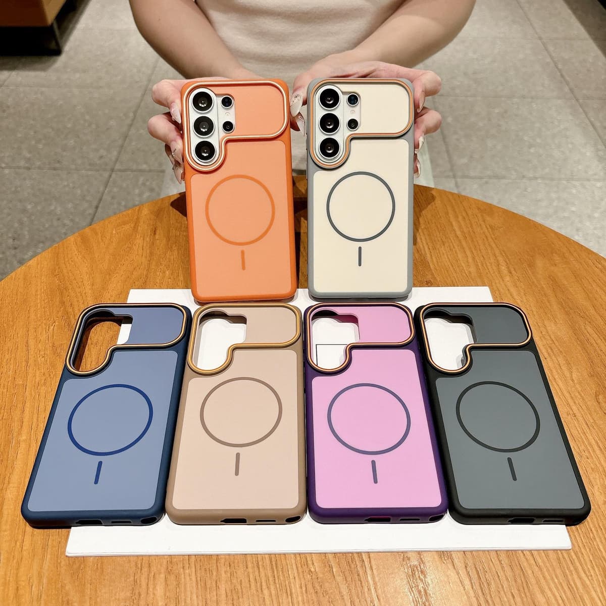 Acrylic Magnetic Shockproof Street Fashion Wireless Charger Matte Phone Case