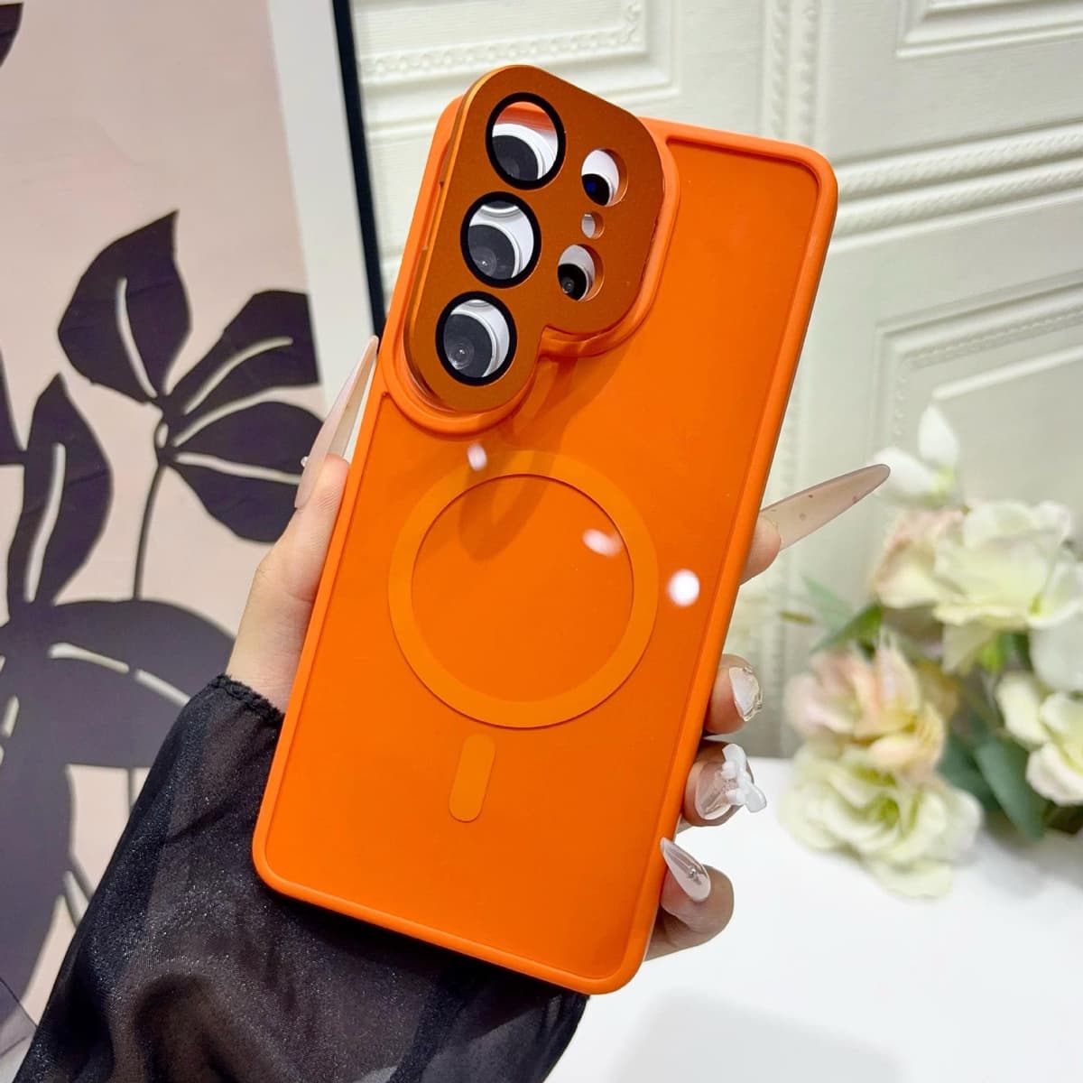 Luxury Acrylic with Lens Film Stand Phone Case