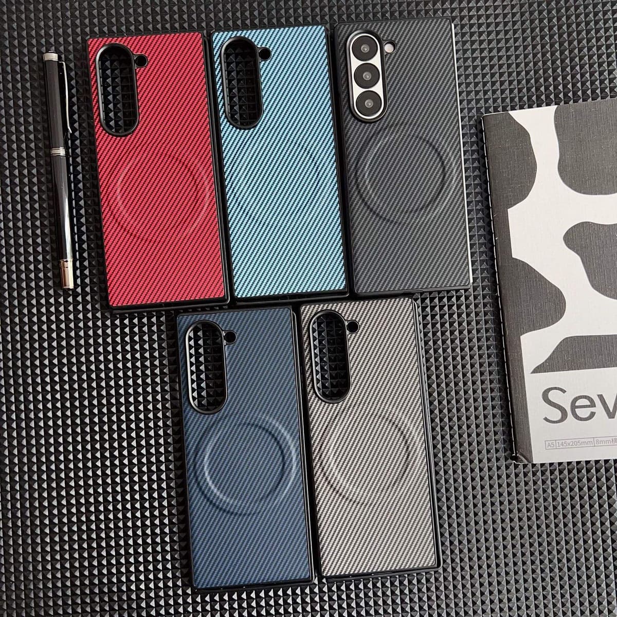 Luxury PU Leather Carbon Fiber Pattern Phone Case for Samsung Z Fold