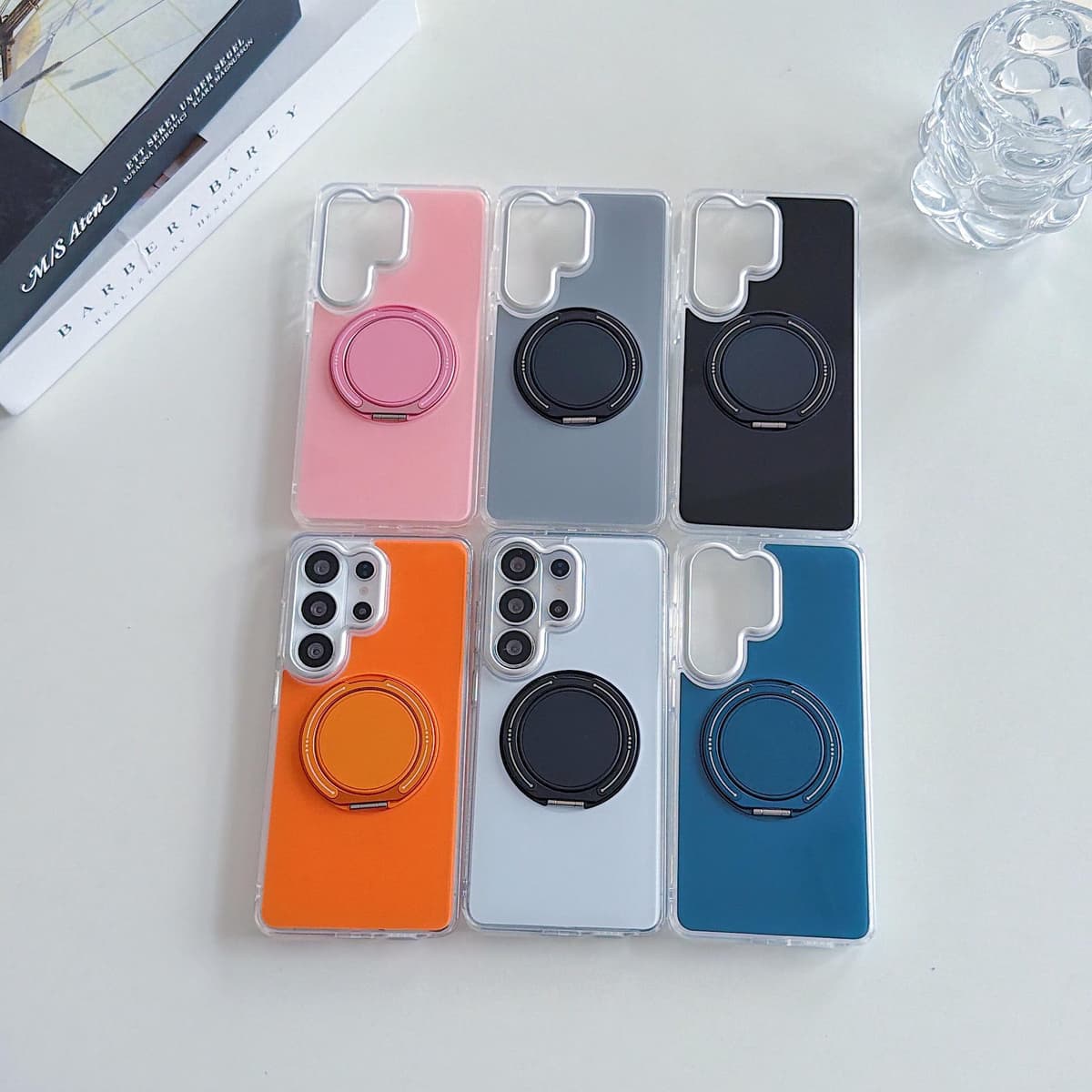 Luxury Design TPU Anti-Fingerprint Shockproof Magnetic Ring Holder Cover
