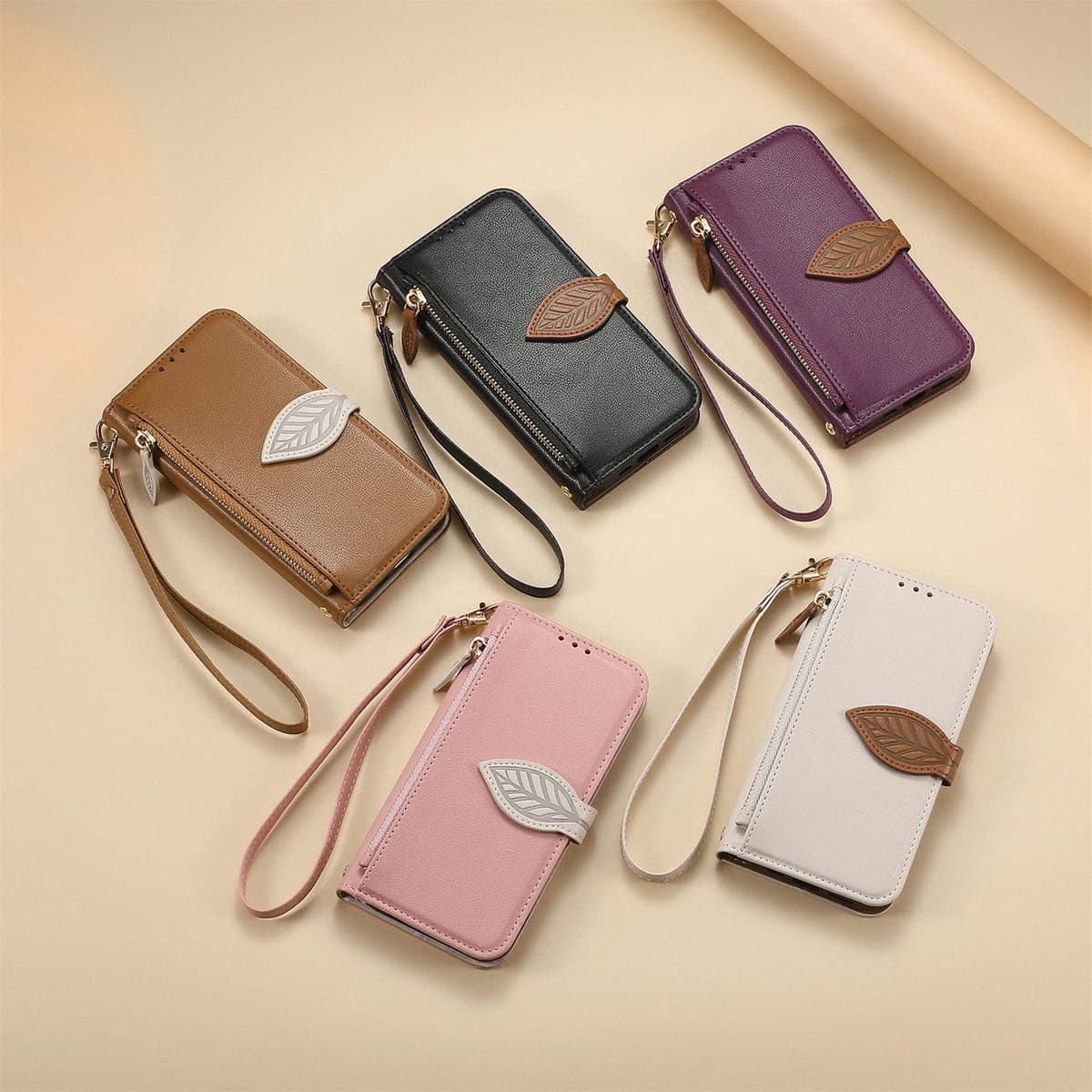 Premium PU Leather Flip Wallet Design Phone case with Card Slot for iPhone