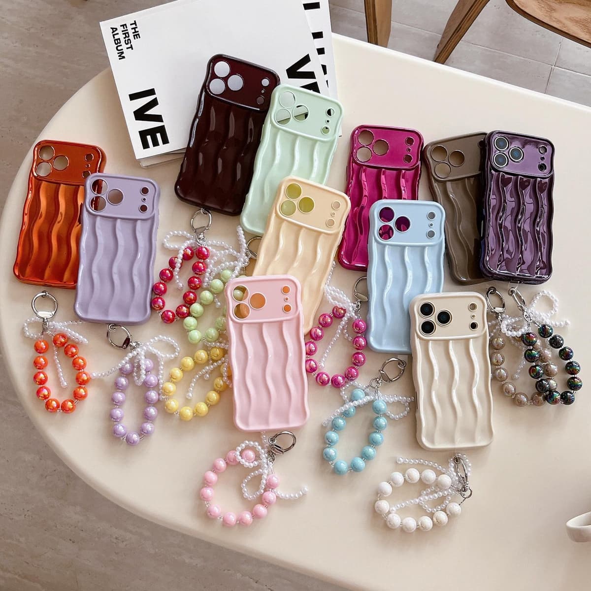 Simple Solid Color Three-dimensional Wave Phone case for IPhone