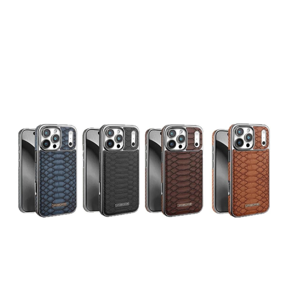 High-end luxurious full-coverage anti-drop snake-pattern phone case for iPhone
