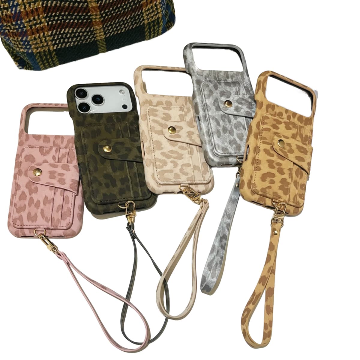 Personalized Leopard Print TPU Button Card Case for IPhone