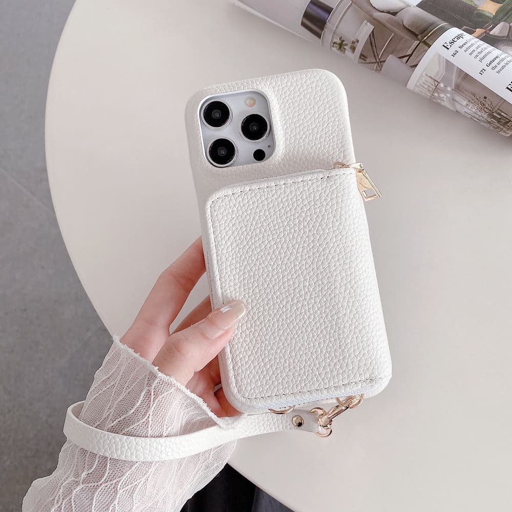 Wallet Mobile Case Card Holder Premium Kickstand Flip Protective with Lanyard
