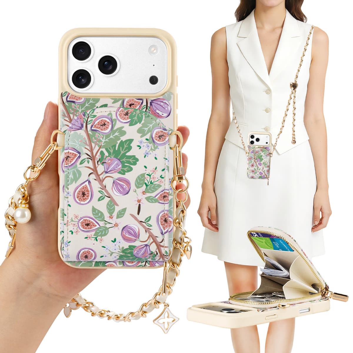 PU Leather Waterproof Shockproof Luxury Design Card Holder UV Painted Phone Case