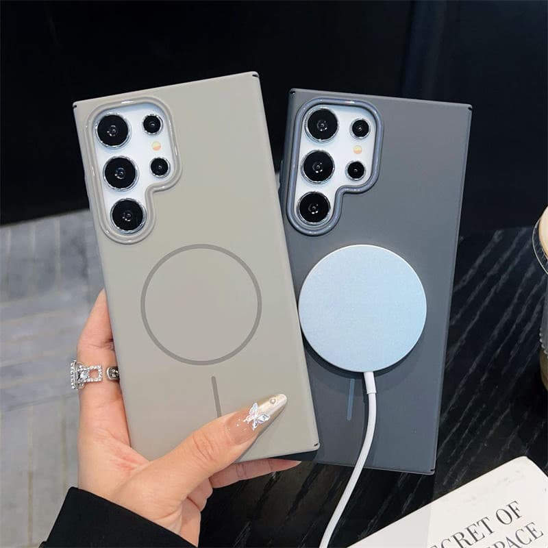 Slim Matte Shockproof Protective PC Back Cover Magnetic Cases for Samsung