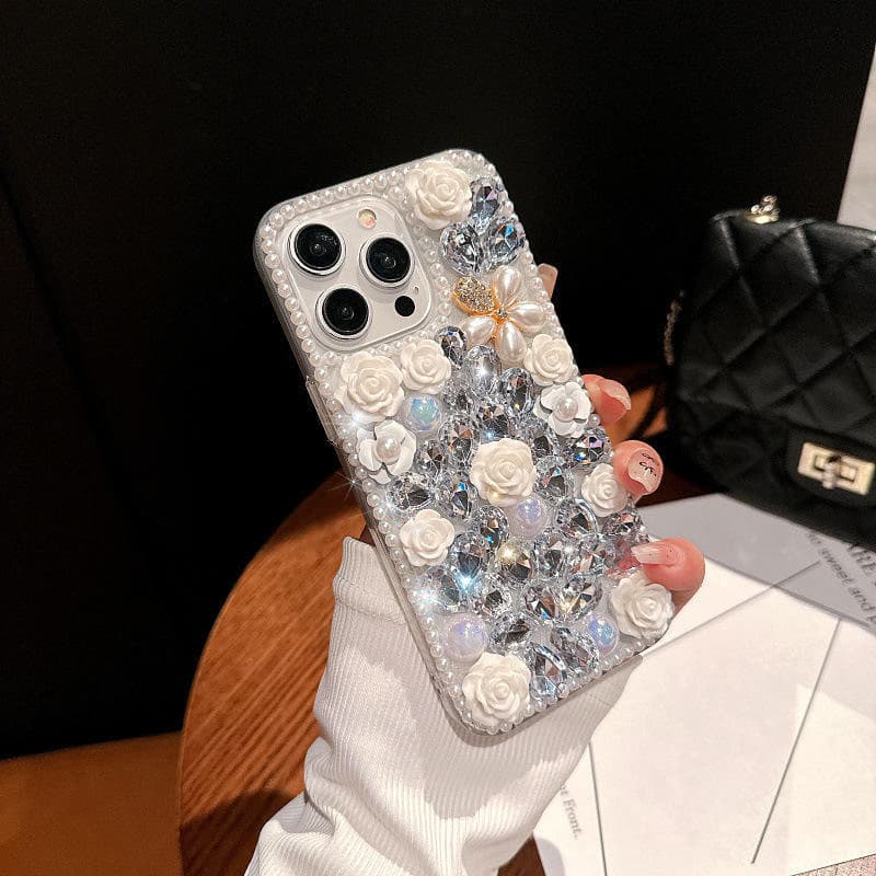 Luxury Crystal Diamond Rose Protective Case for iPhone